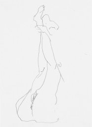 Liggend naakt, benen omhoog 2